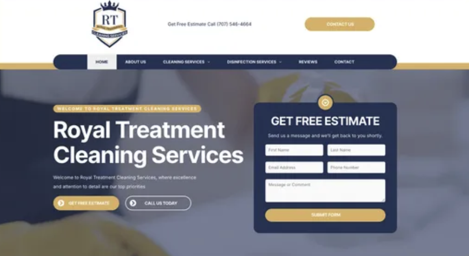 Royal Treatment Cleaning website