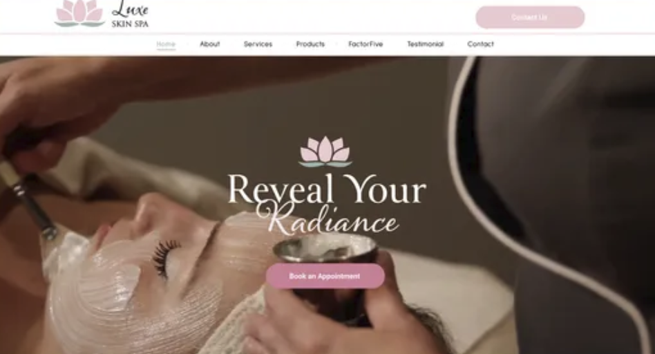 Luxe Skin Spa website